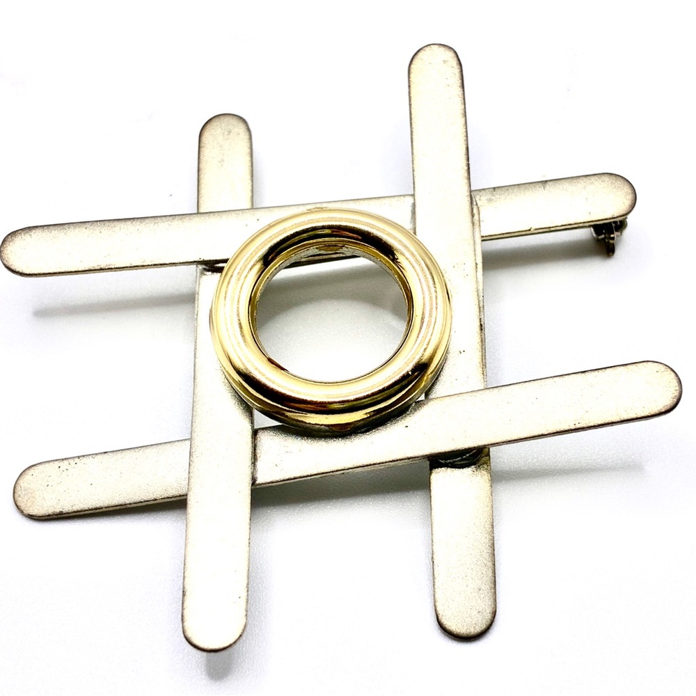 Vintage Tic Tax Toe Board in Silver & Gold Tone 2” X 2” Inches